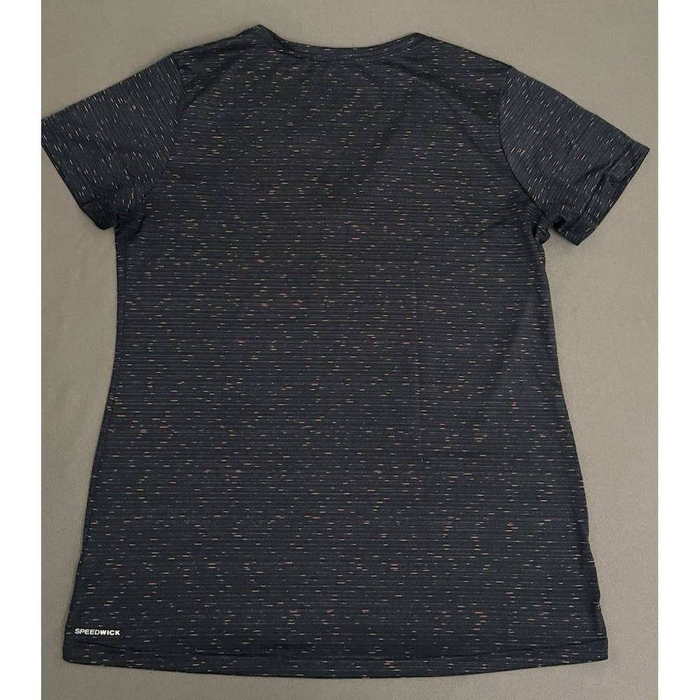 Reebok Athletic Shirt Womens Size Large Blue/ Pink Short Sleeve V-Neck SpeedWick - Picture 7 of 12